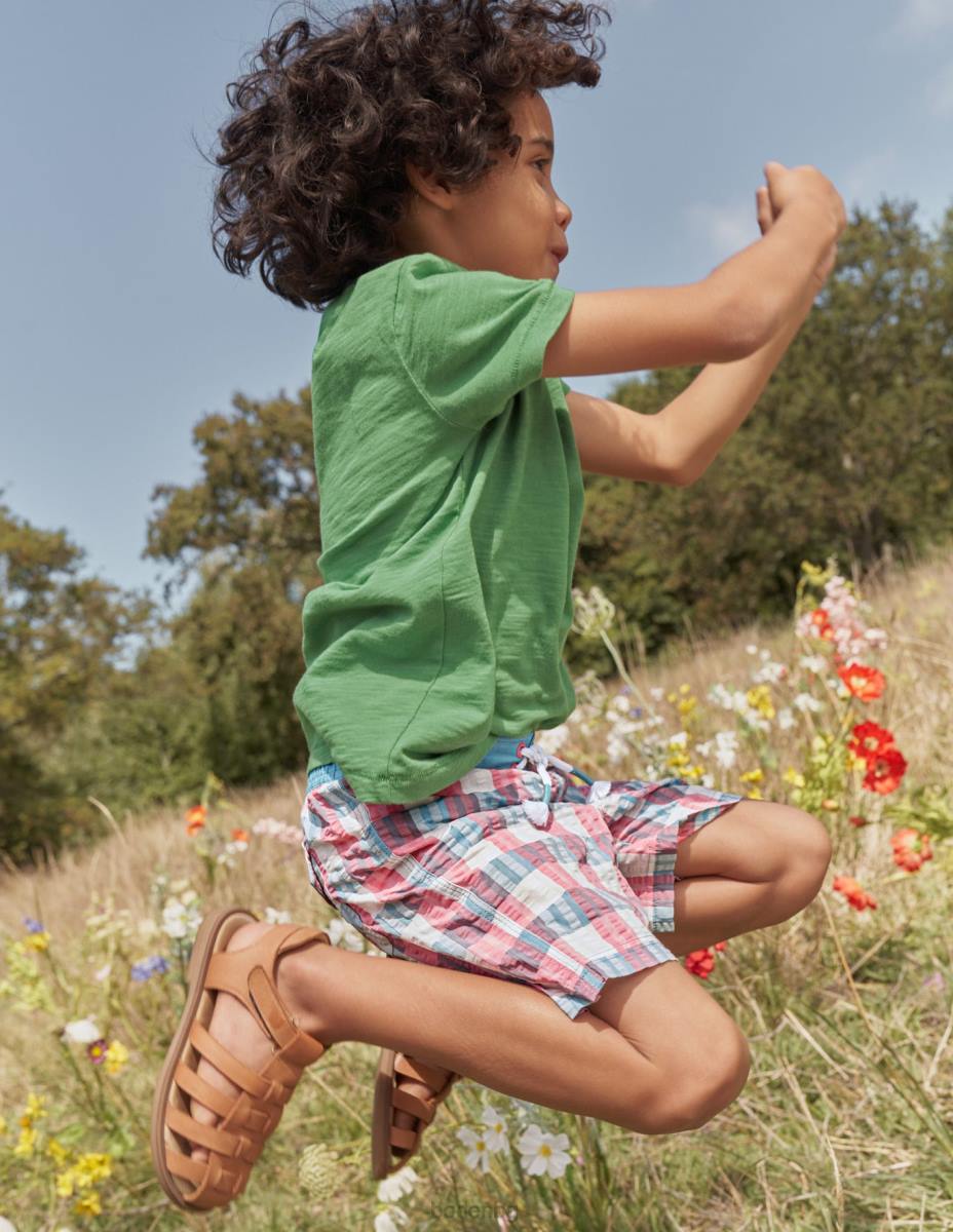 облекло Boden шорти от gingham board розово/зелено каре момчета LL68872