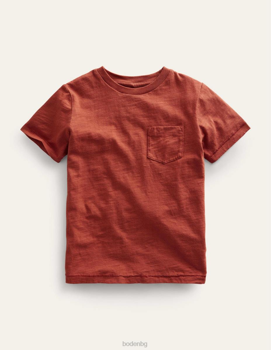 облекло Boden изпрана тениска печен кестен момчета LL68857
