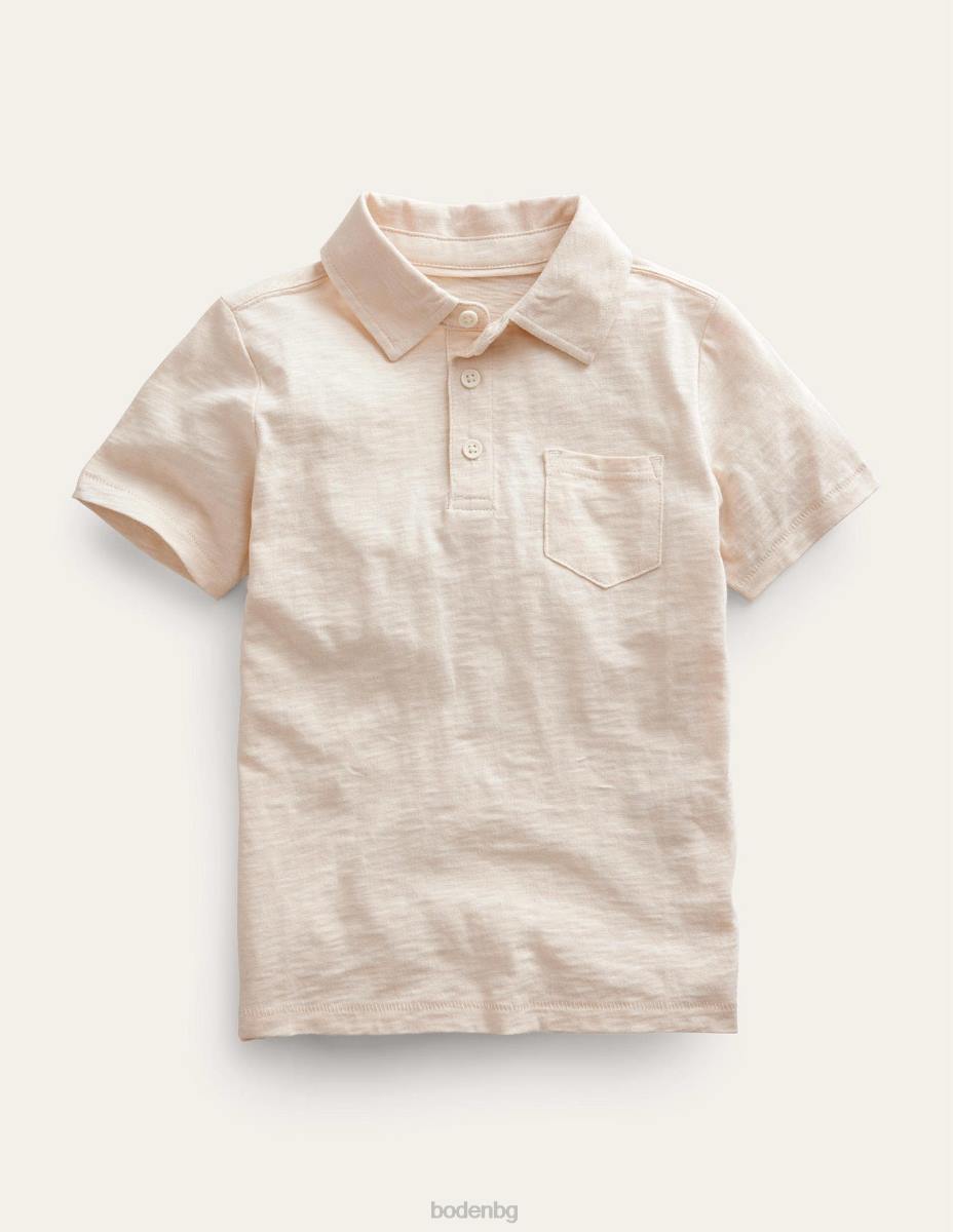 облекло Boden поло тениска с джърси бяла шушулка ванилия момчета LL68859