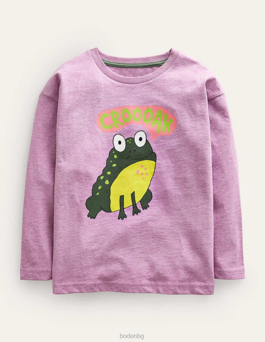 облекло Boden спокойна тениска жаба лилава жаба момчета LL68861