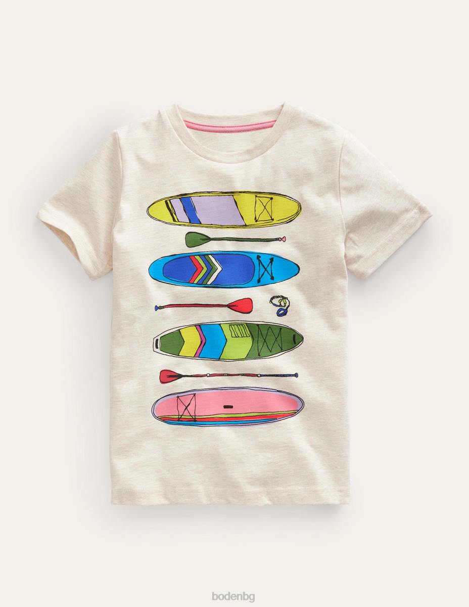 облекло Boden тениска с щампа на дъска за гребене овесена каша момчета LL68866