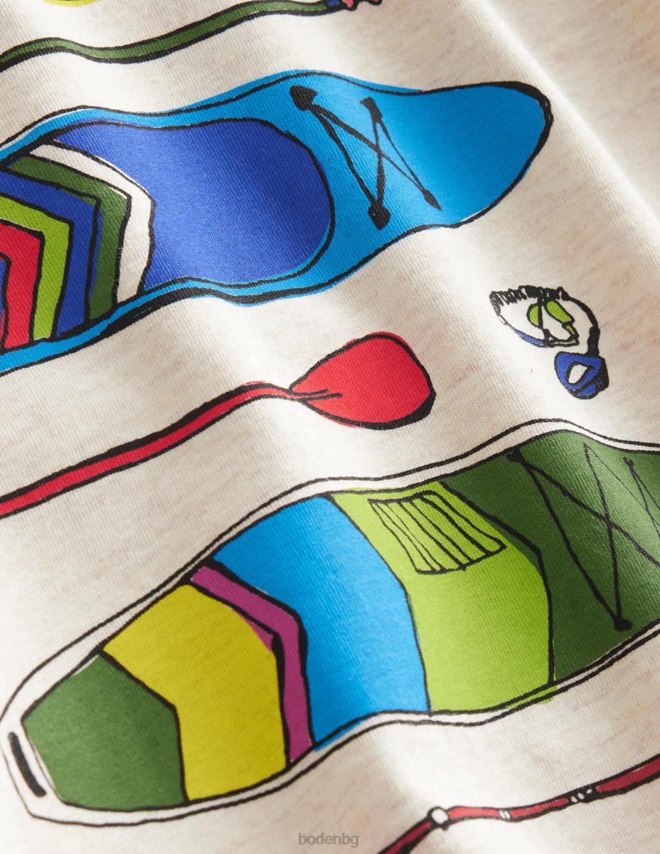 облекло Boden тениска с щампа на дъска за гребене овесена каша момчета LL68866