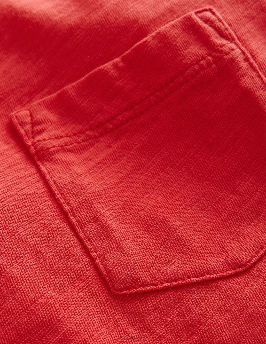 облекло Boden изпрана тениска с дълъг ръкав рокабили червено момчета LL68867