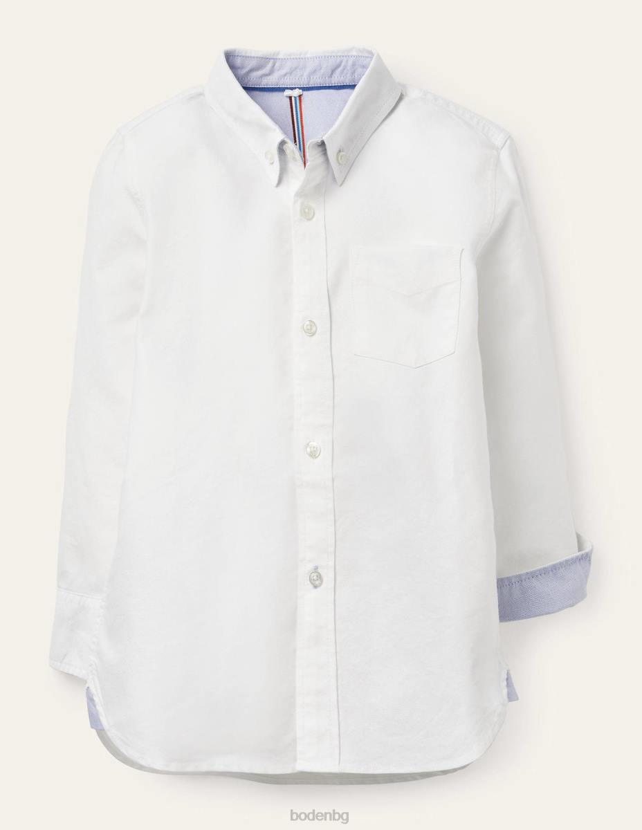 облекло Boden оксфордска риза бял оксфорд момчета LL68892