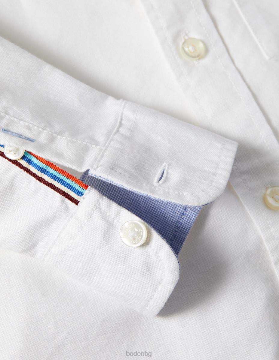 облекло Boden оксфордска риза бял оксфорд момчета LL68892