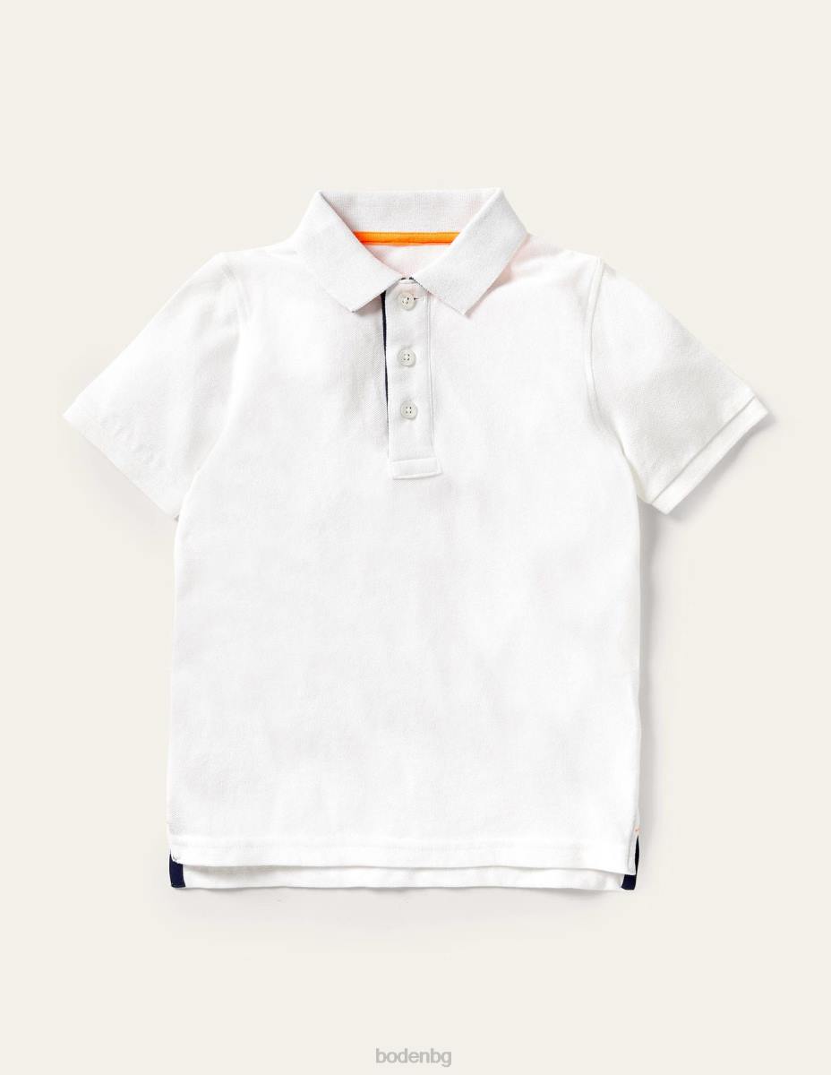 облекло Boden пике поло тениска бяло момчета LL68894