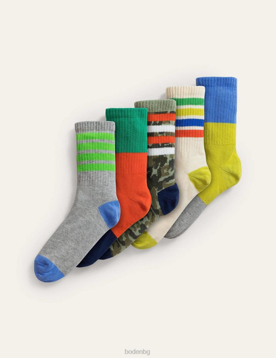 аксесоар Boden кутия за чорапи 5 бр мулти слоган момичета LL682705