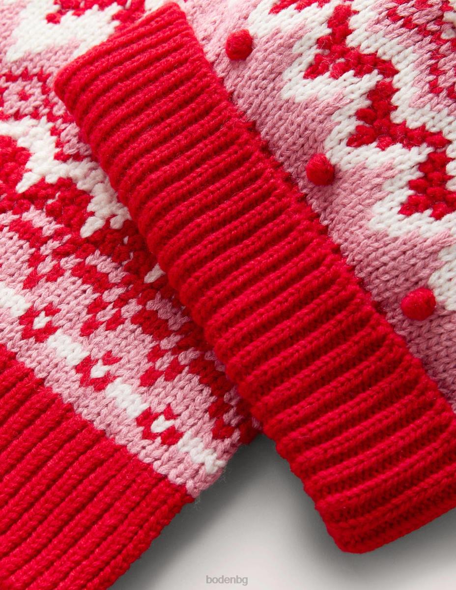 аксесоар Boden комплект шапка и шал Fair Isle розово момичета LL682729