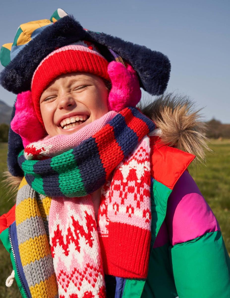 аксесоар Boden комплект шапка и шал Fair Isle розово момичета LL682729