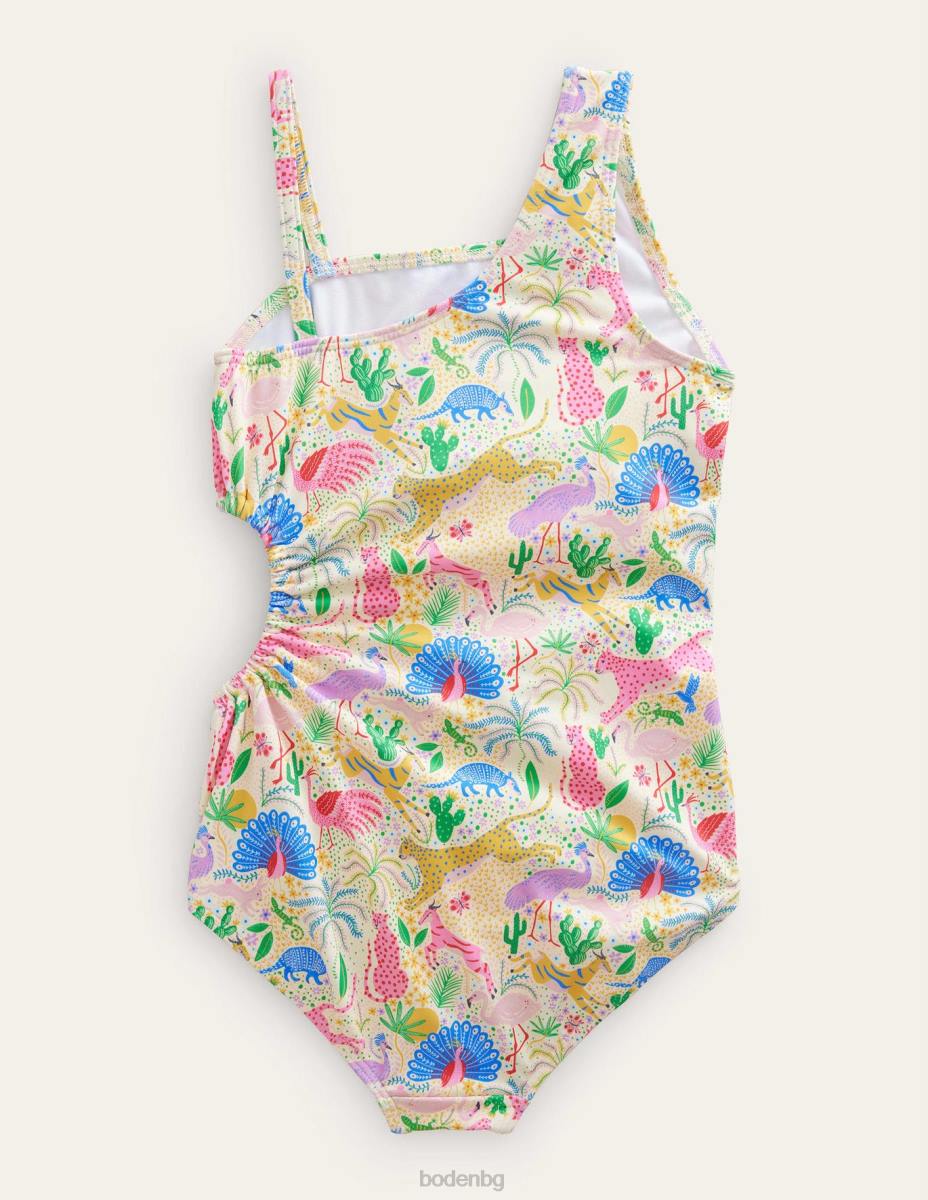 облекло Boden изрязан бански костюм с рюсти мулти мини пустиня момичета LL682637