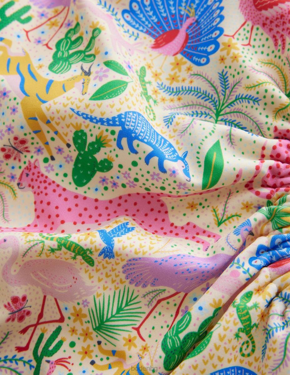 облекло Boden изрязан бански костюм с рюсти мулти мини пустиня момичета LL682637