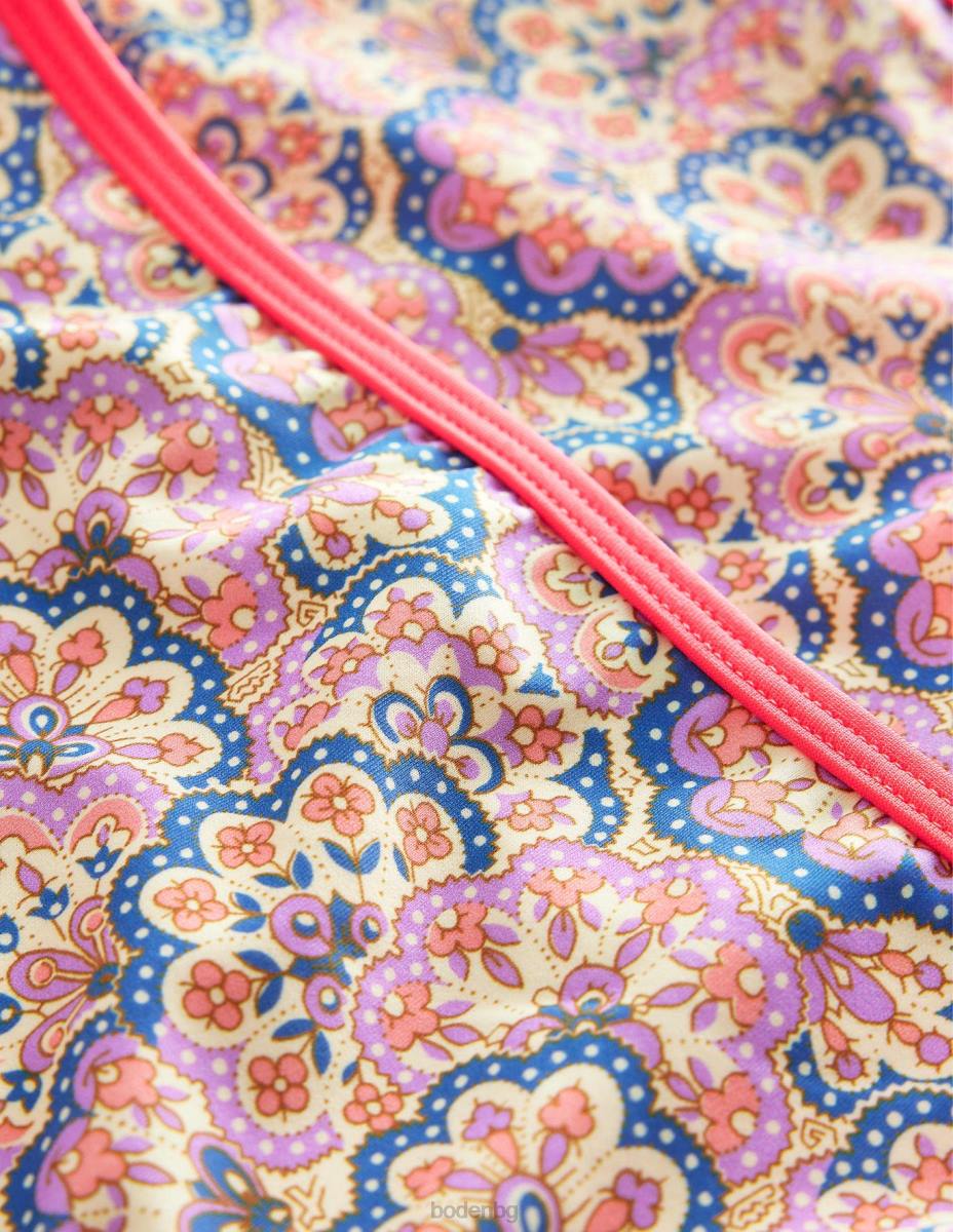 облекло Boden бикини с висока яка лупина и праскова пейсли момичета LL682659