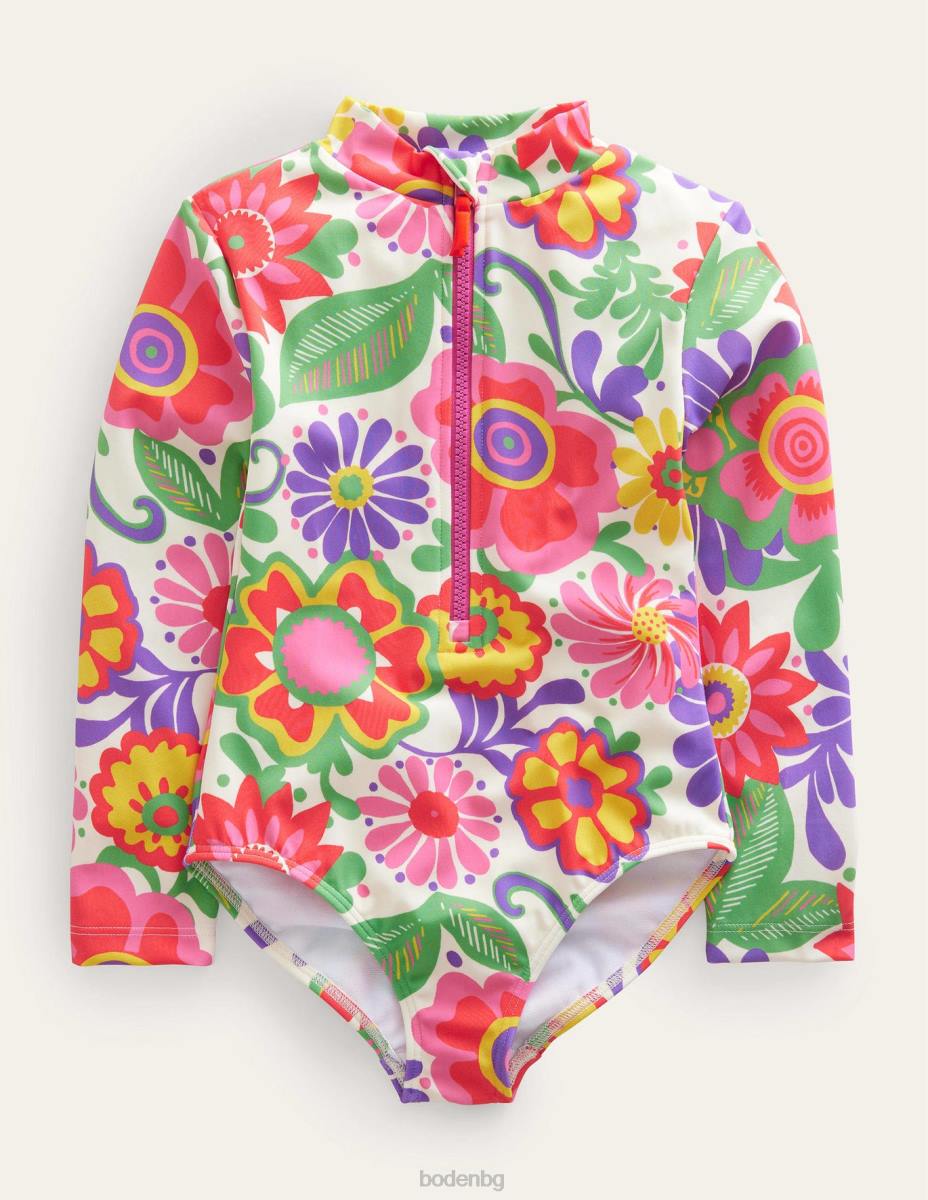 облекло Boden бански с дълъг ръкав множество дъгови облаци момичета LL682783