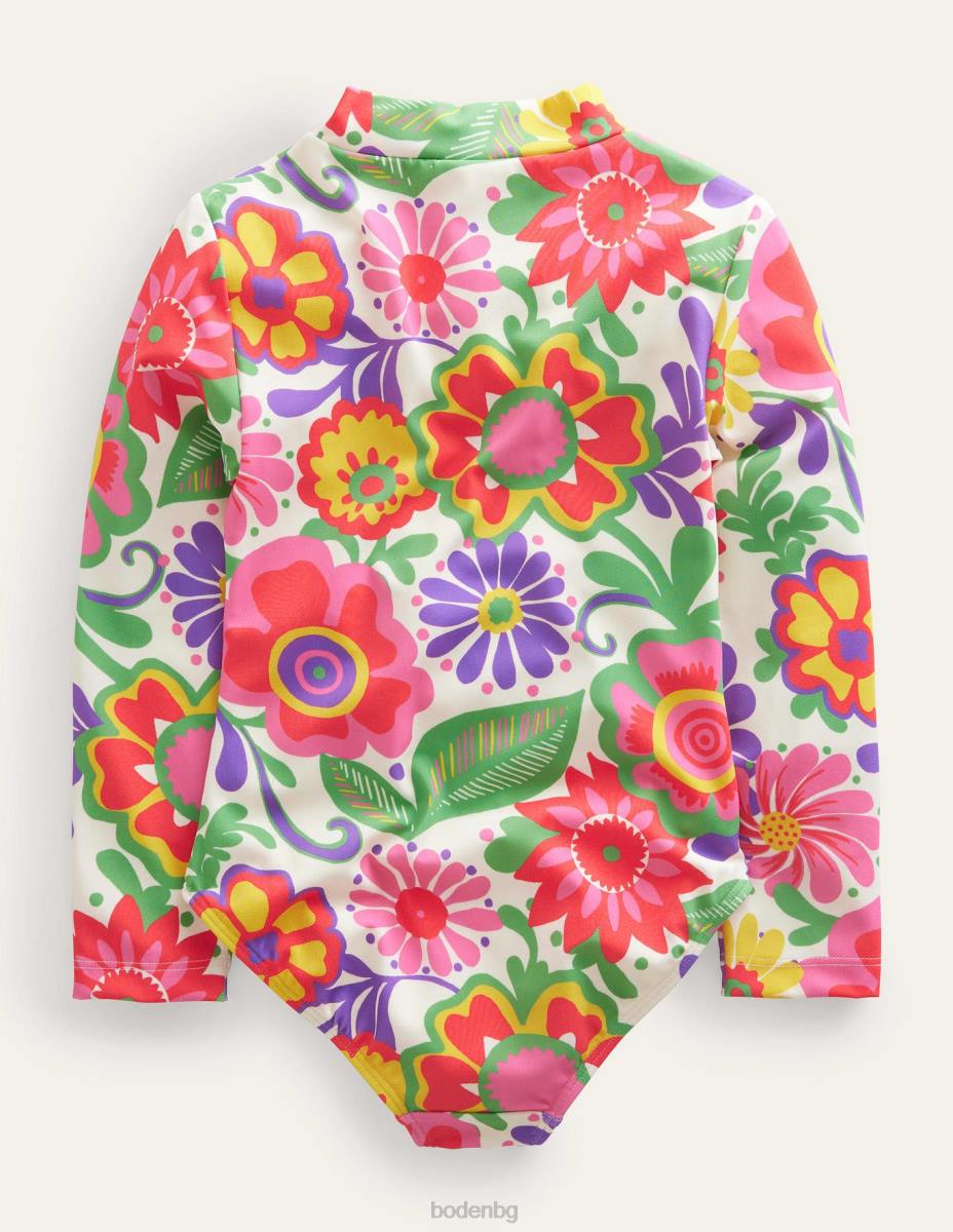 облекло Boden бански с дълъг ръкав множество дъгови облаци момичета LL682783