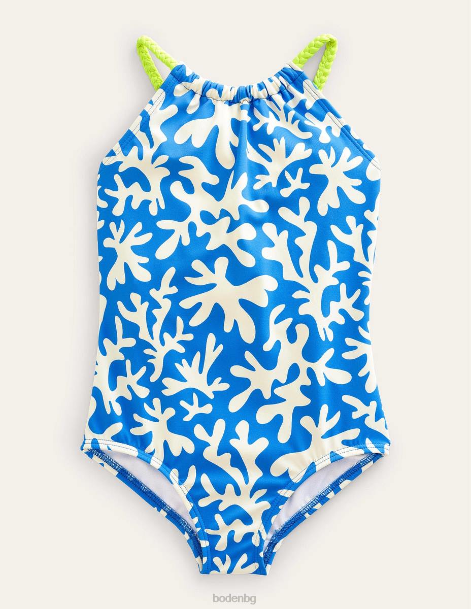 облекло Boden бански с плетен гръб мароканско синьо момичета LL682802