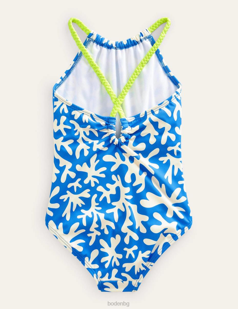 облекло Boden бански с плетен гръб мароканско синьо момичета LL682802