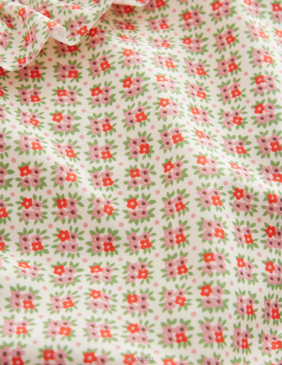 облекло Boden завързване на гърба на бански микроцветна китка ванилия момичета LL682811