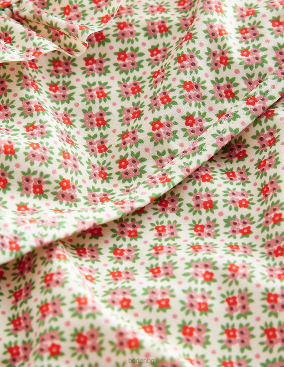 облекло Boden вратовръзка назад бикини с волани микроцветна китка ванилия момичета LL682832