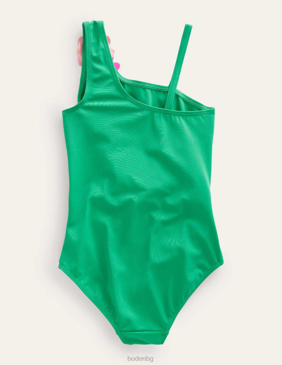 облекло Boden бански костюм с цветя зелен пипер момичета LL682890