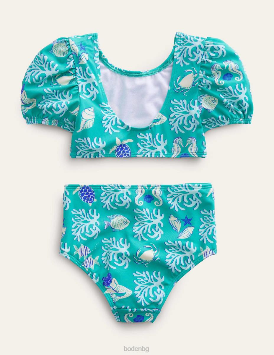 облекло Boden бикини с буф ръкав тропическа пролетна лагуна момичета LL682902