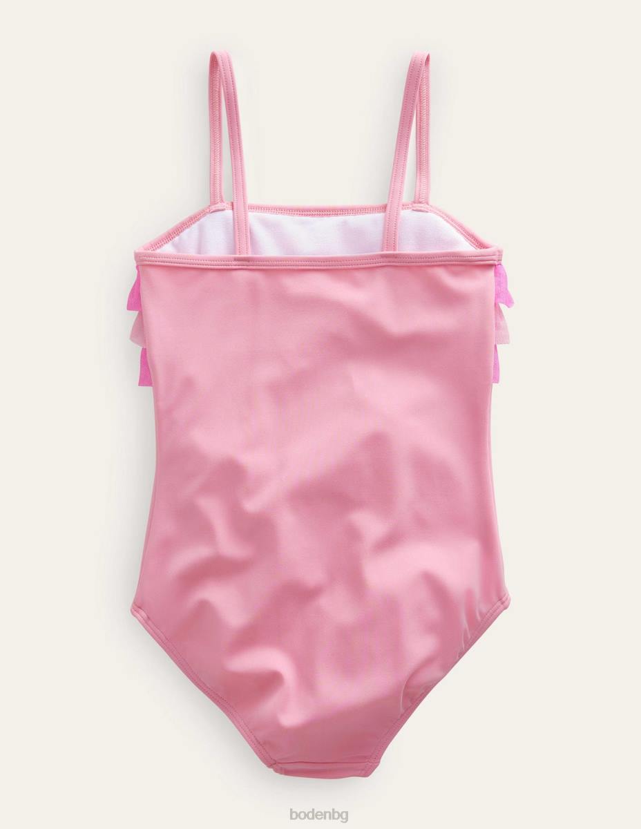 облекло Boden бански с волани от тюл неоново розово момичета LL682904