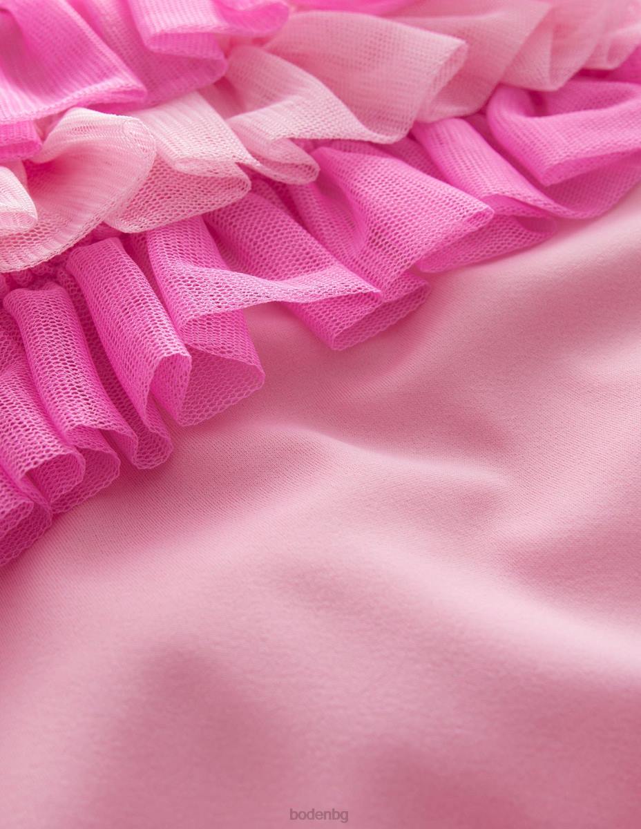 облекло Boden бански с волани от тюл неоново розово момичета LL682904