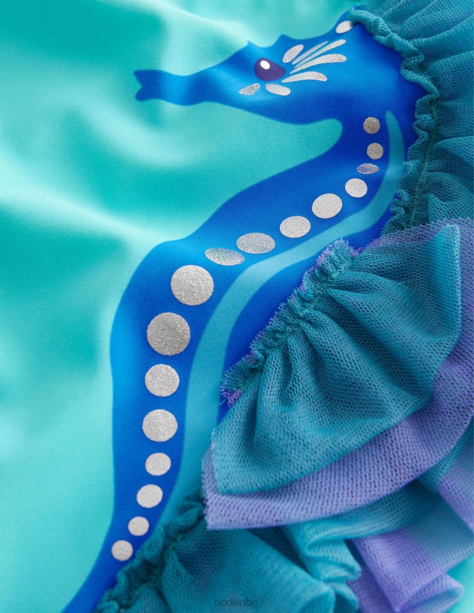 облекло Boden бански костюм морско конче мента скреж момичета LL682930