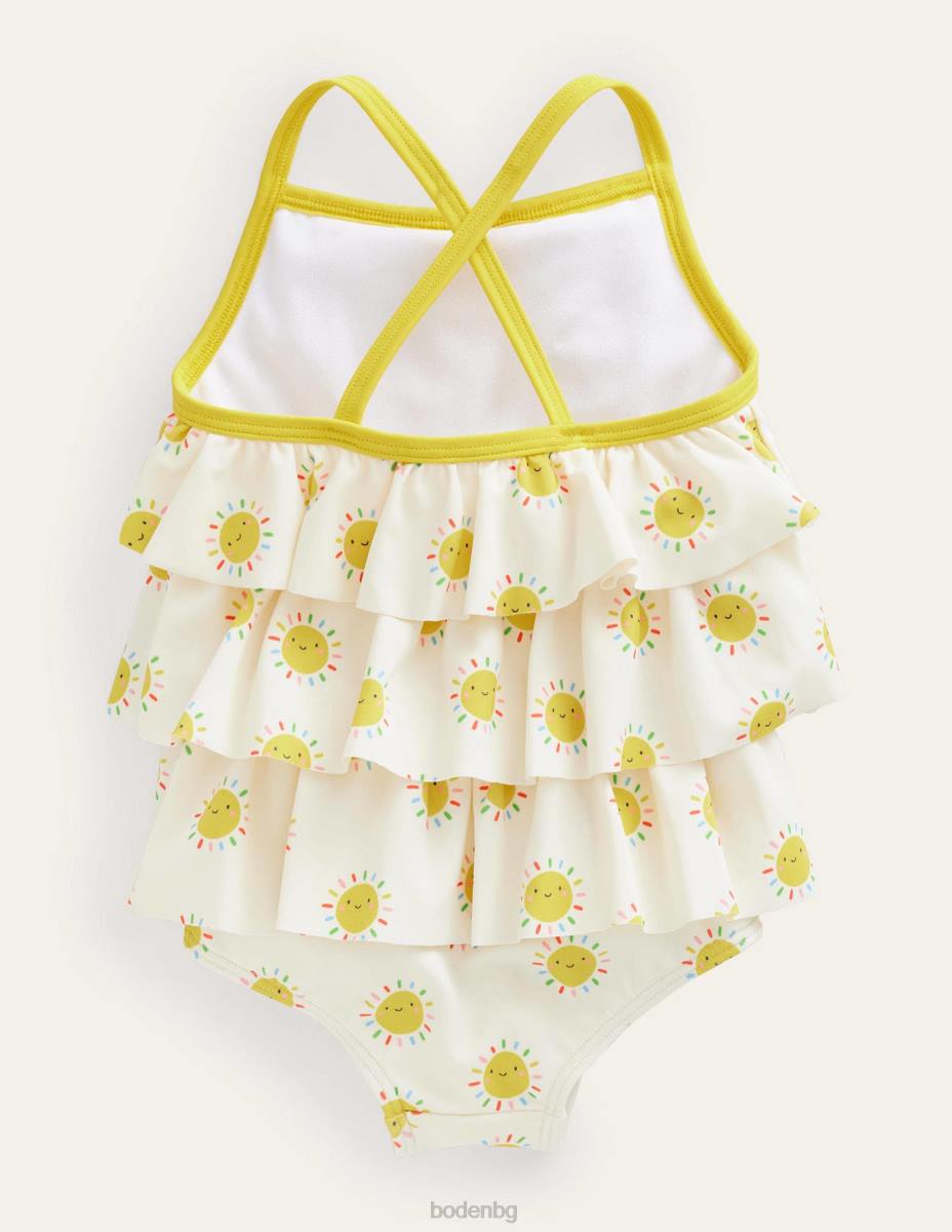 облекло Boden многослоен бански костюм с волани много дъгови слънца момичета LL683057