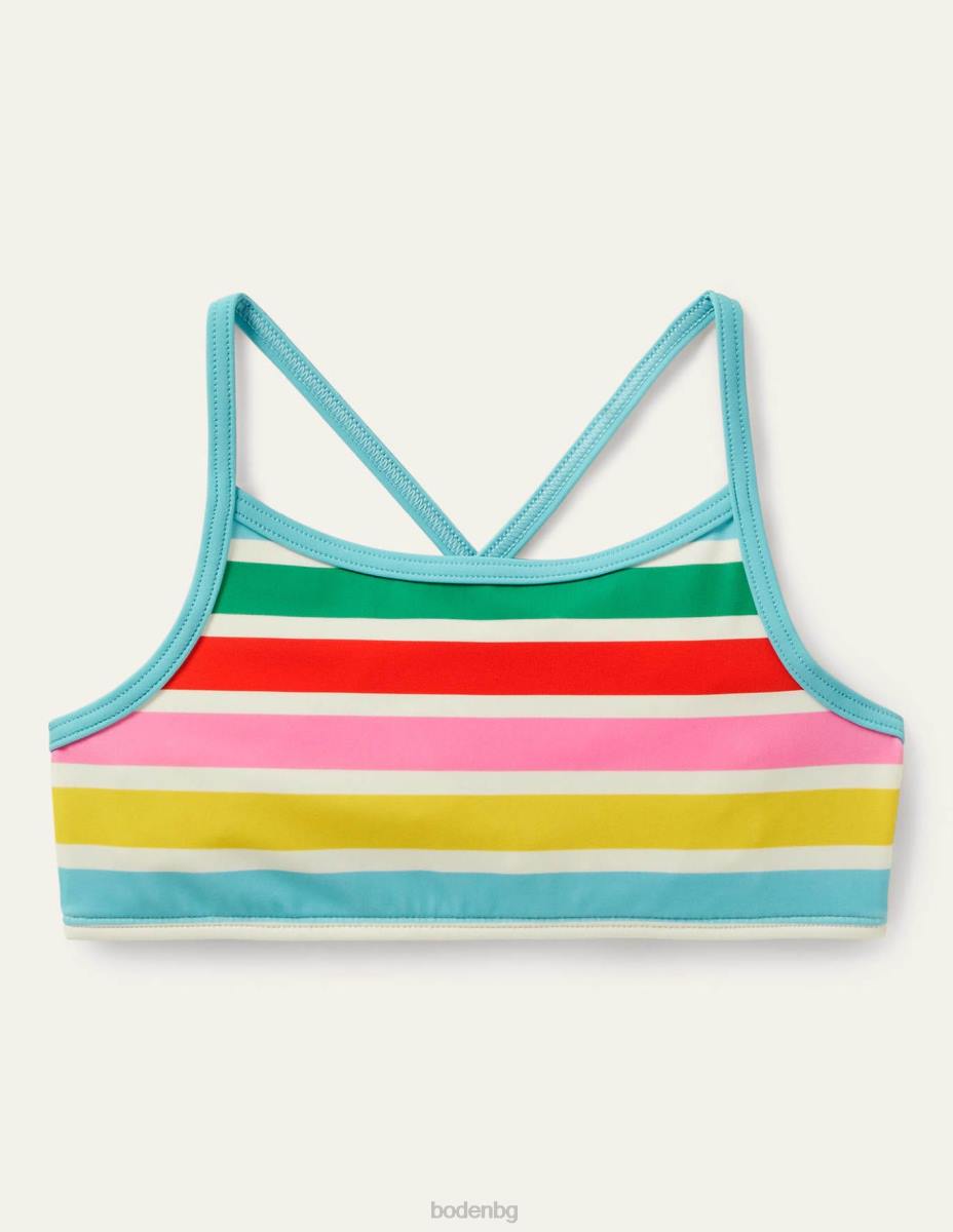 облекло Boden бикини с шарки слонова кост/мулти дъга момичета LL683125