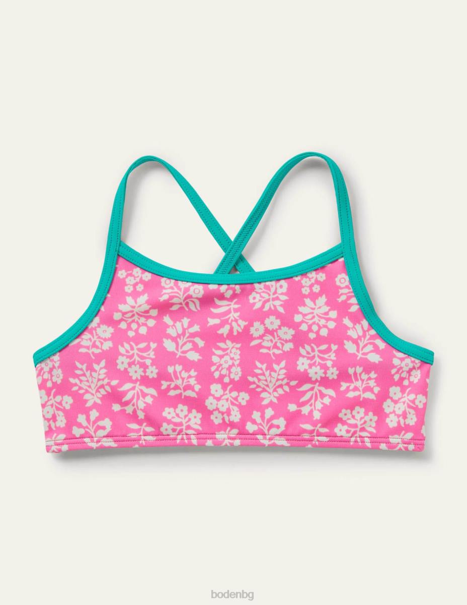 облекло Boden бикини с шарки ягодово розов дървен блок момичета LL683126