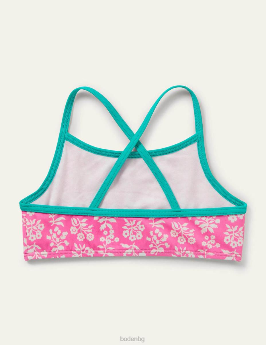 облекло Boden бикини с шарки ягодово розов дървен блок момичета LL683126