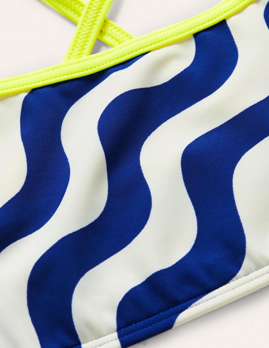 облекло Boden бикини с шарки слонова кост/синя вълна момичета LL683147