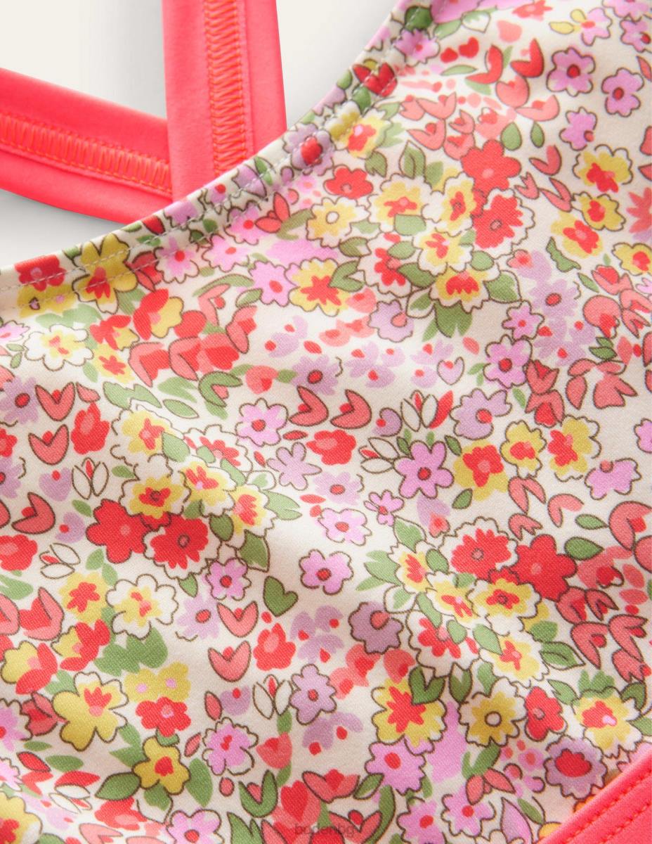 облекло Boden горна част на бикини с кръстосана задна част шушулка ванилия пролетно време цветя момичета LL683184