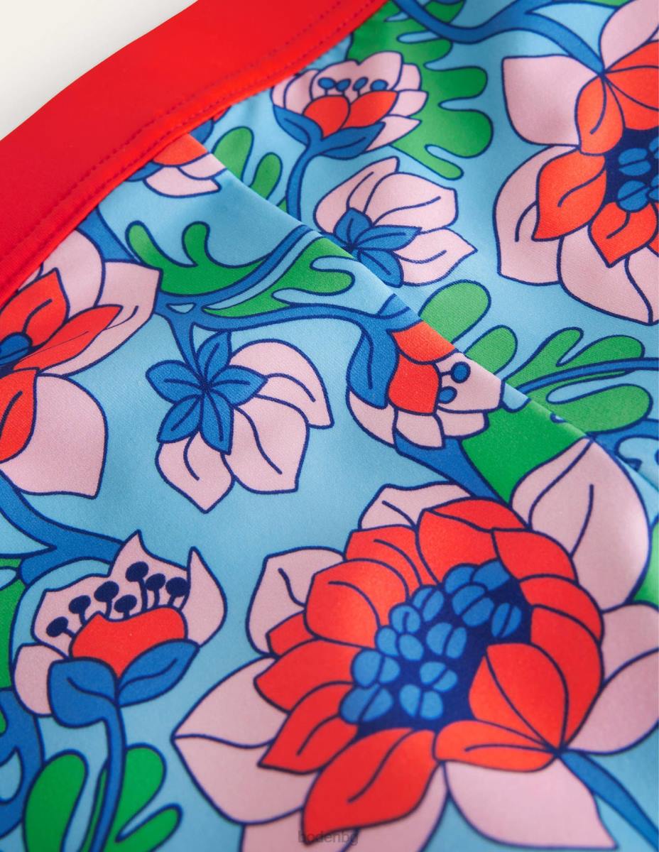 облекло Boden шарени бански шорти червен мак пролетно време цветя момичета LL683258