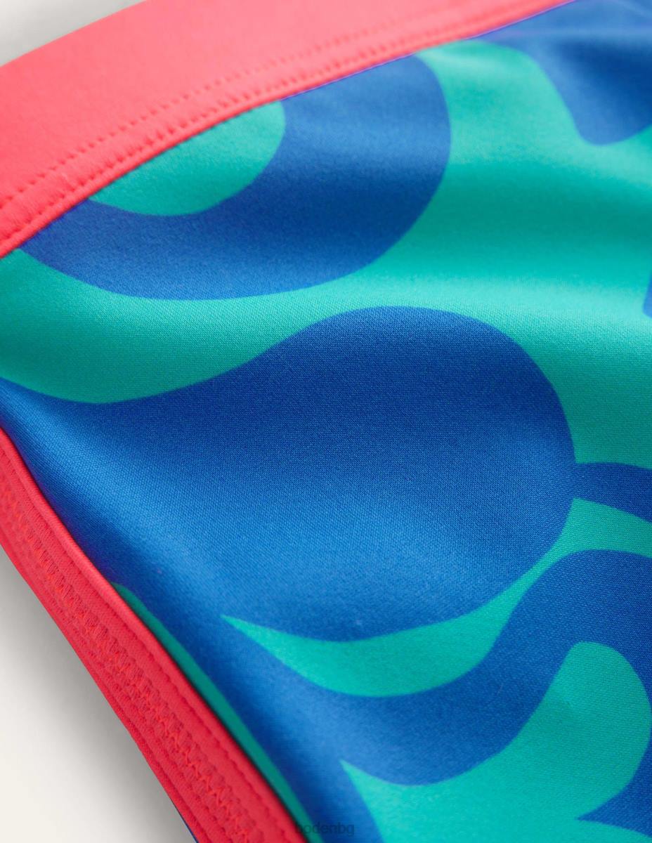 облекло Boden шарени бански шорти шаблон за тропическо зелено лято момичета LL683259