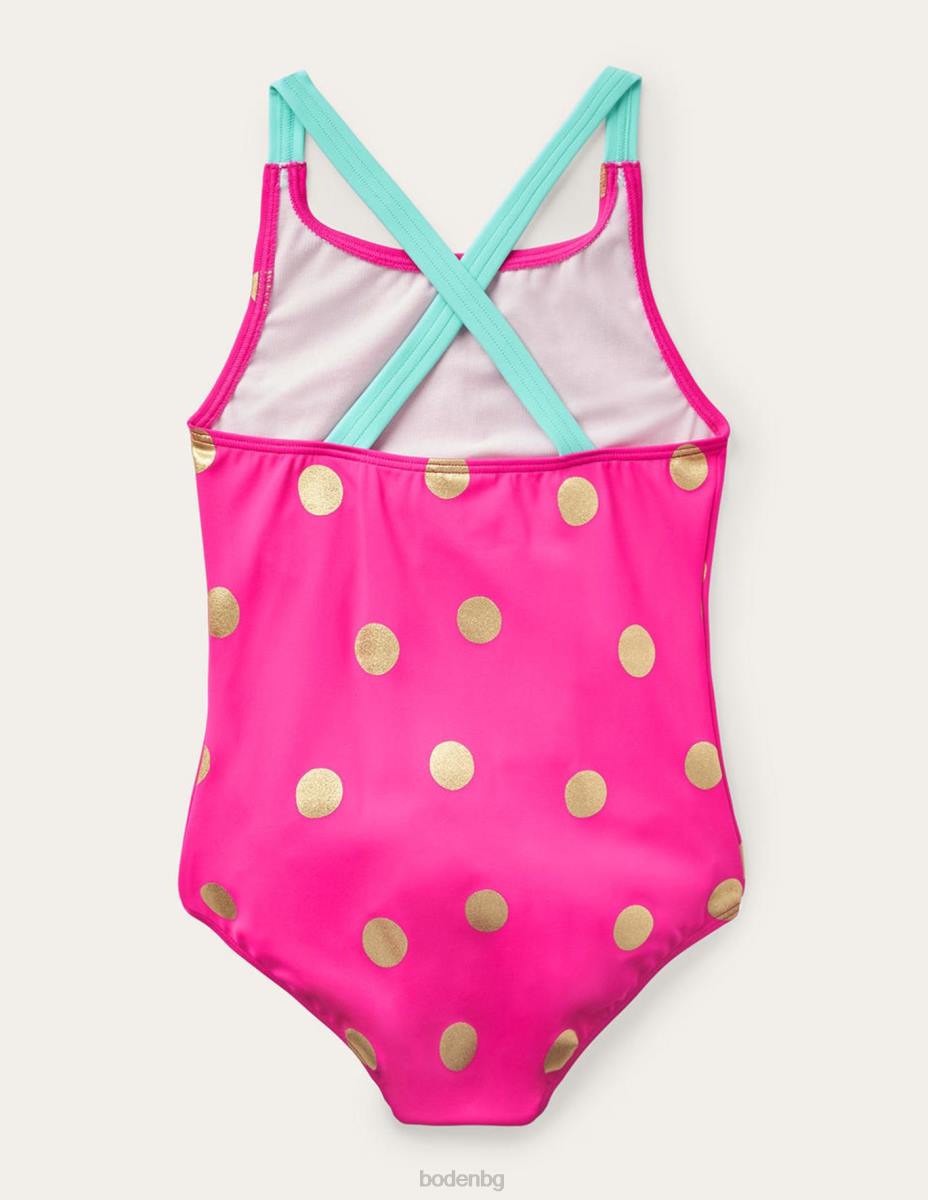 облекло Boden бански с щампа с кръстосана гръб дъга мулти момичета LL68753