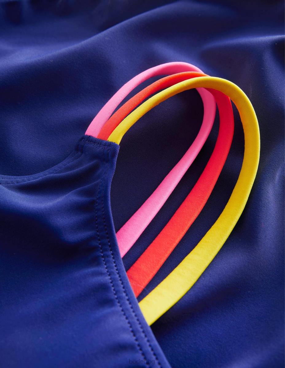 облекло Boden бански Rainbow Cross Back хармонично синьо момичета LL683223