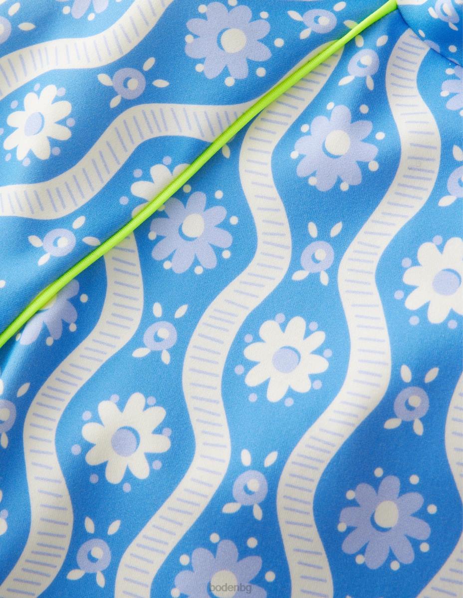 облекло Boden жилетка с шарени обриви penzance blue daisy wave момичета LL683251