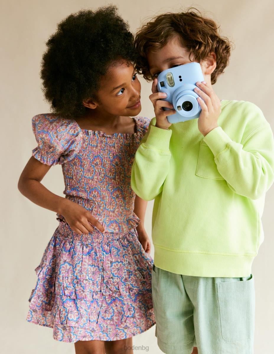 облекло Boden съчетана блуза с ризи лупина и праскова пейсли момичета LL682884