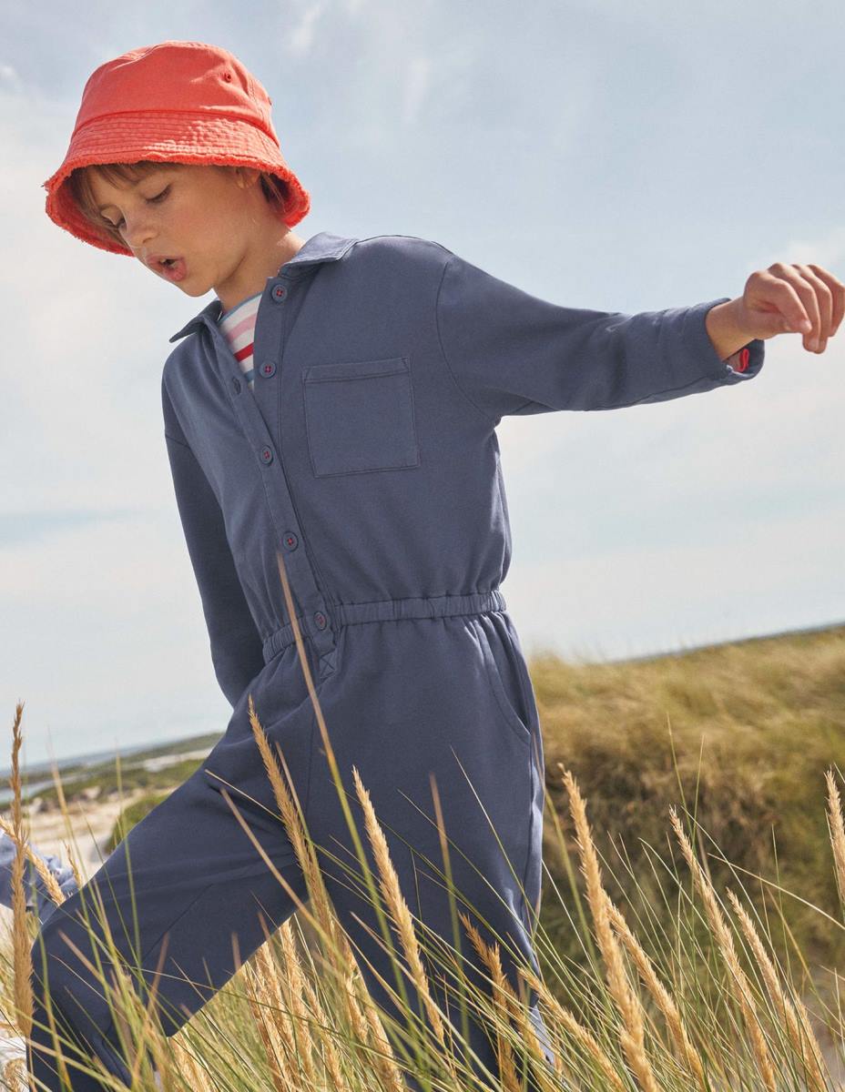 облекло Boden бойлер от трико десен борд синьо момичета LL682691