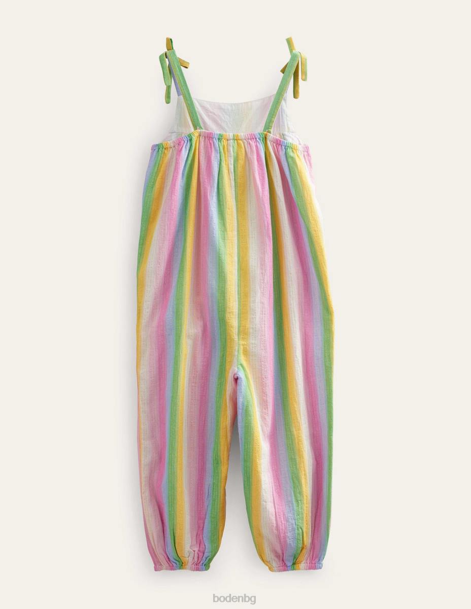 облекло Boden тъкан гащеризон с презрамки дъгова градиентна ивица момичета LL682778