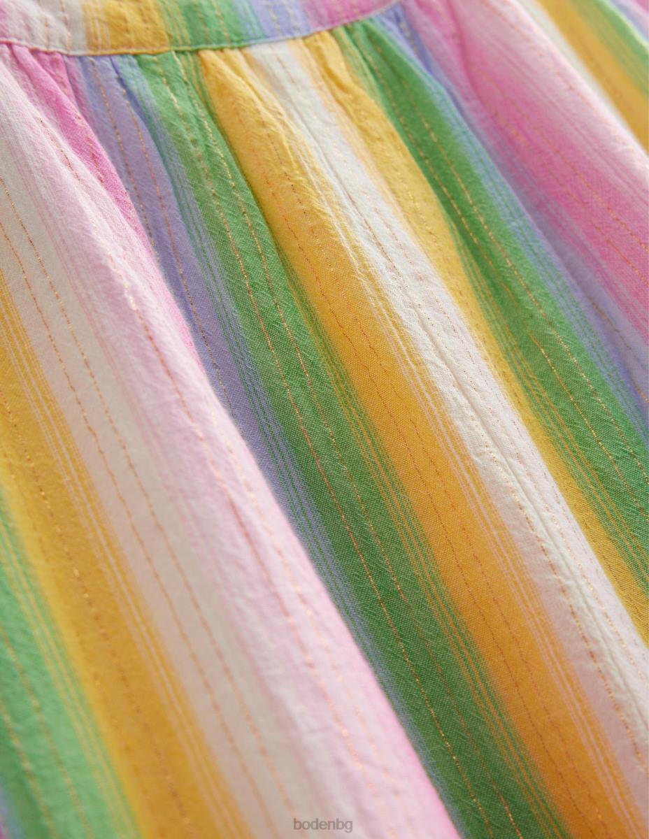 облекло Boden тъкан гащеризон с презрамки дъгова градиентна ивица момичета LL682778