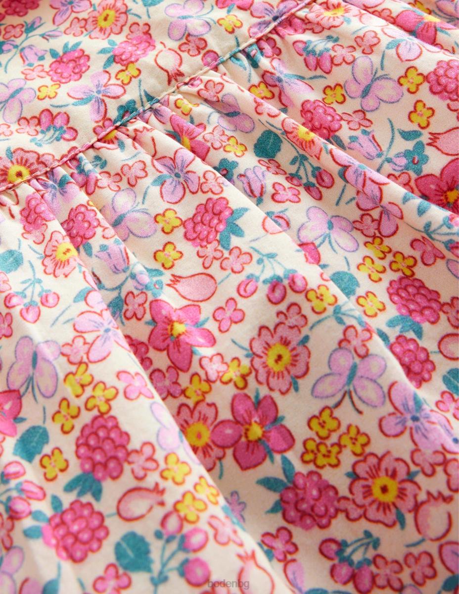 облекло Boden плетен гащеризон с дълъг ръкав Бери розова пеперуда момичета LL683107