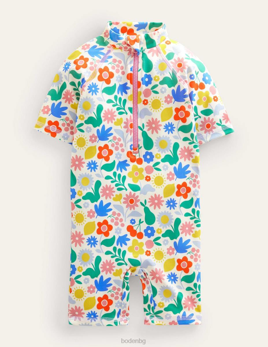 облекло Boden накъдрен, защитен от слънцето сърф костюм много празнични цветя момичета LL683246