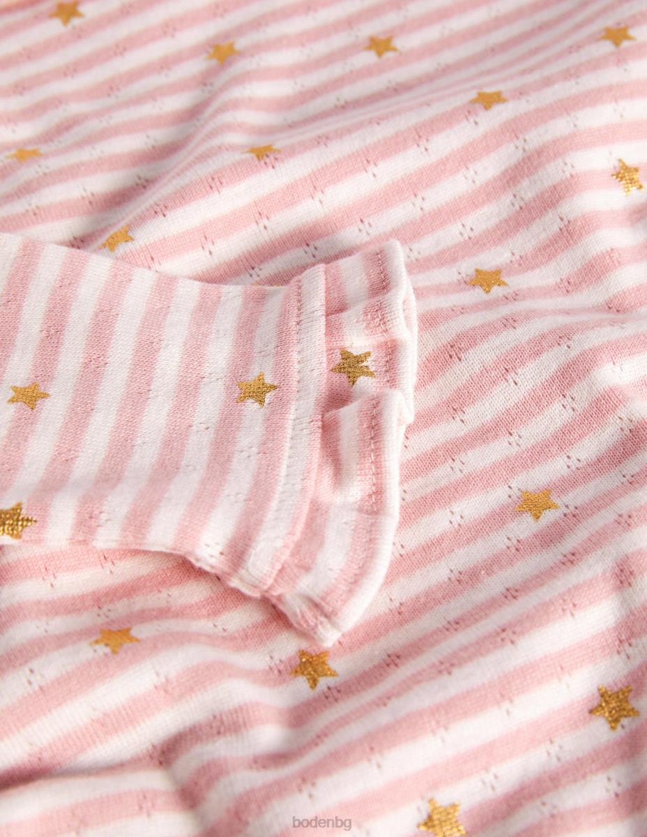 облекло Boden искряща горна част с волани слонова кост/камео розово момичета LL682745