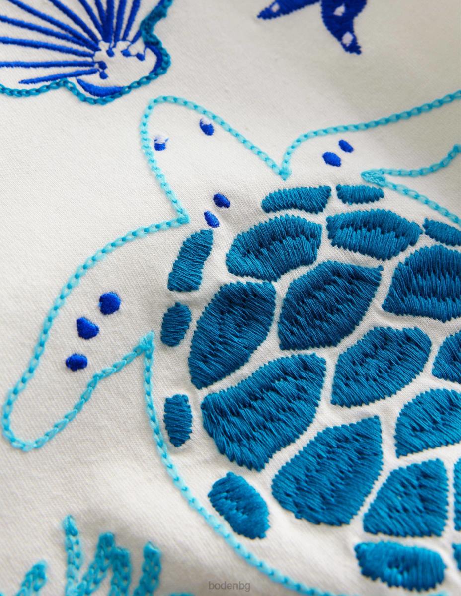 облекло Boden тениска с волани със супершев шушулка ванилия момичета LL682810