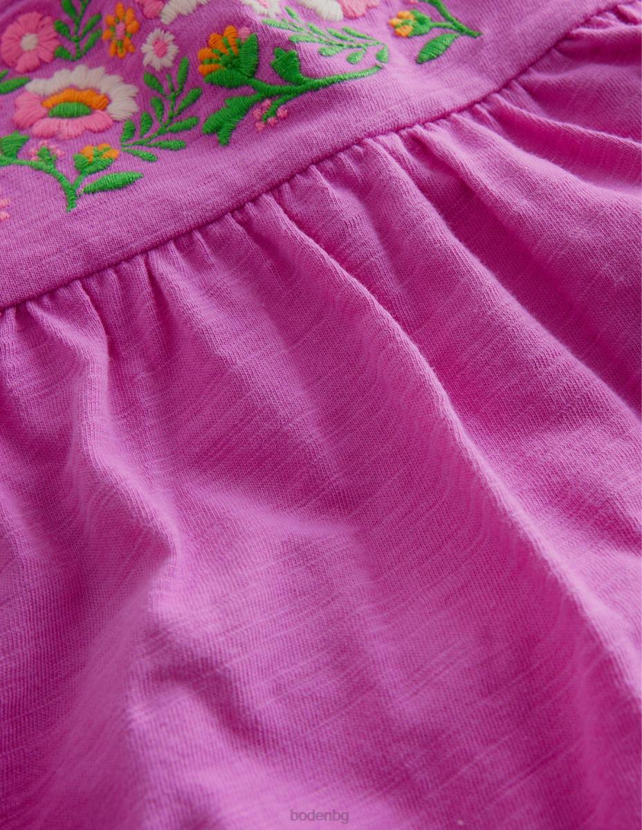 облекло Boden горна част от бродирано трико лъчиста орхидея лилаво момичета LL682855