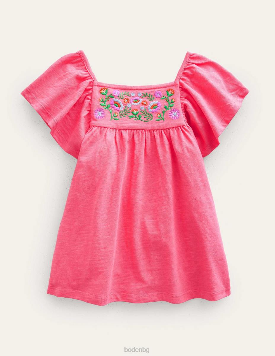 облекло Boden горна част от бродирано трико близалка розово момичета LL682856