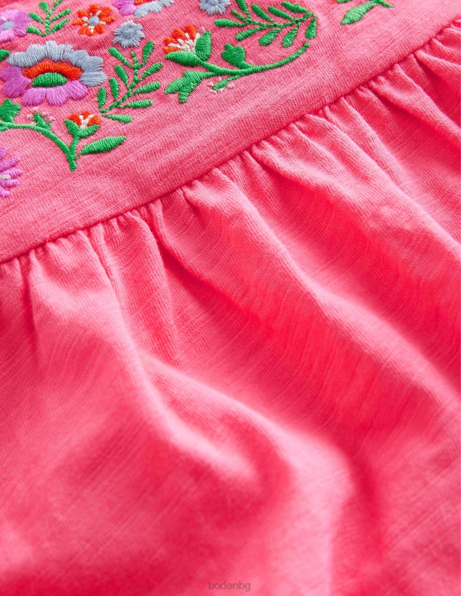 облекло Boden горна част от бродирано трико близалка розово момичета LL682856