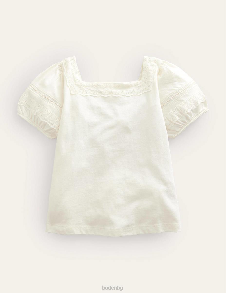 облекло Boden люлка с квадратно деколте слонова кост момичета LL682900